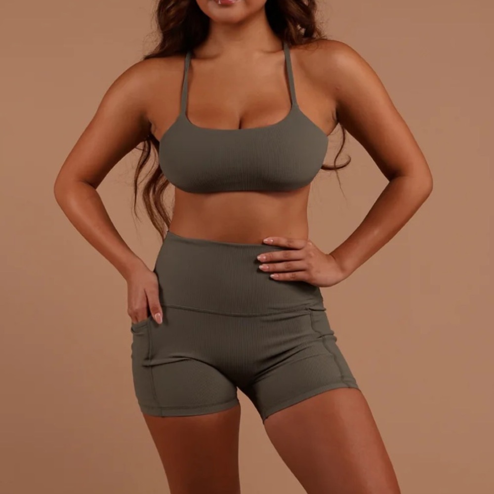 Ana Bra Top in Ribbed Olive